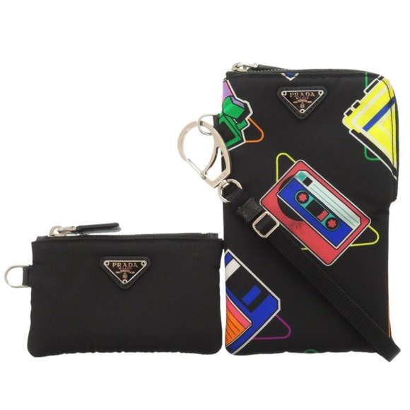 Prada Phone Bag, Nylon, Black Shoulder 1411PRADA - Picture 1 of 9